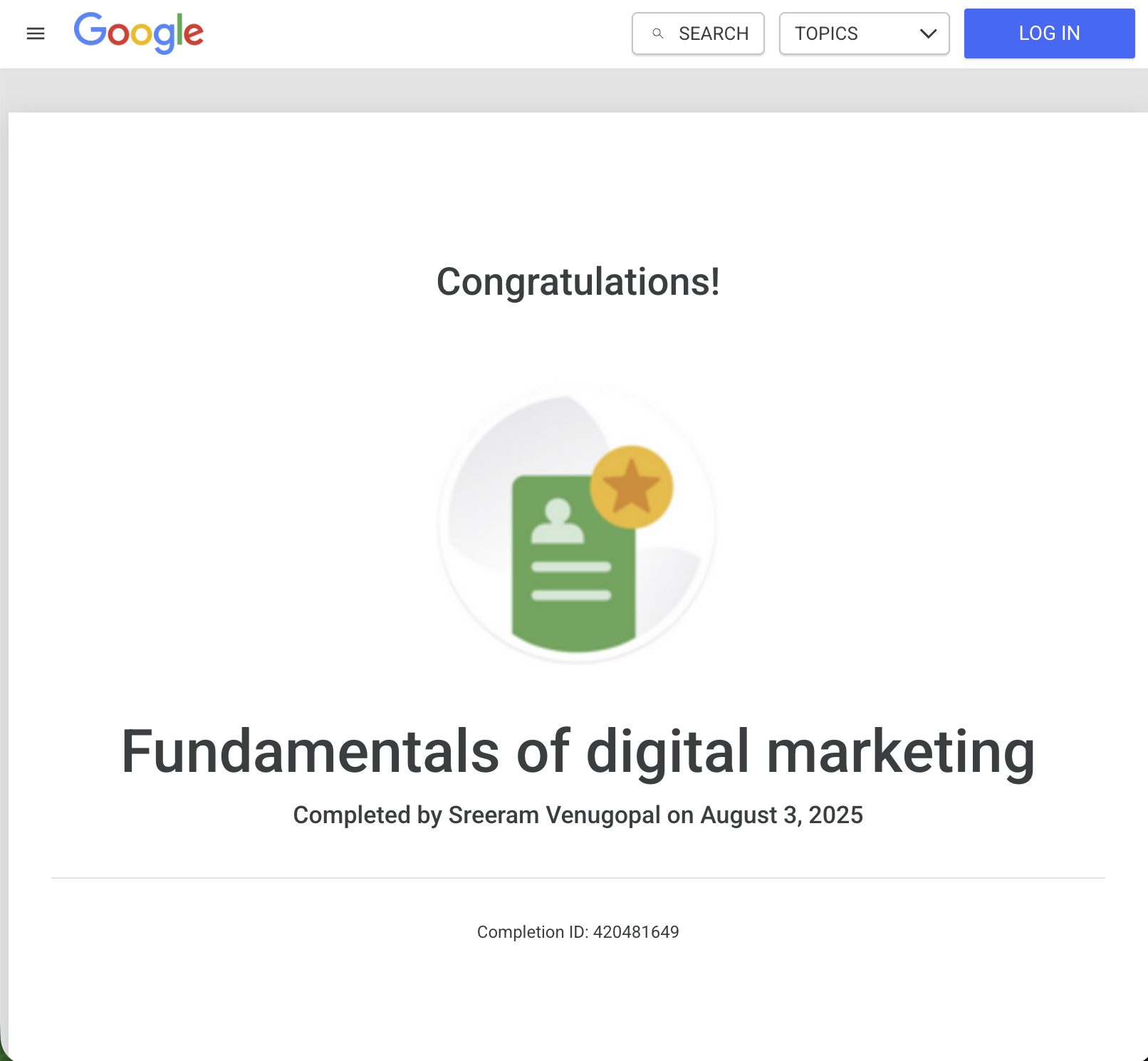 Fundamentals of Digital Marketing — Google Digital Garage