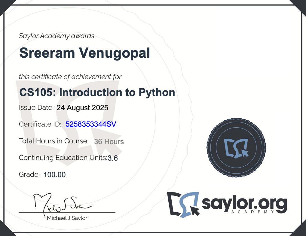 CS105: Introduction to Python — Saylor Academy